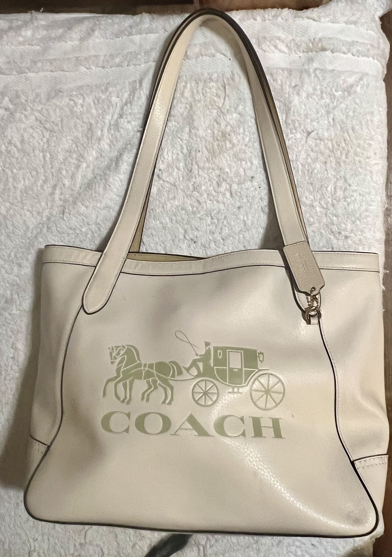 Coach Cream Leather Tote bag / New.