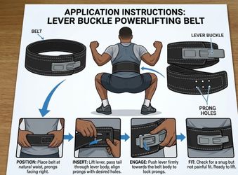 4" Leather Lever Powerlifting Belt - Size Medium (31"-40")