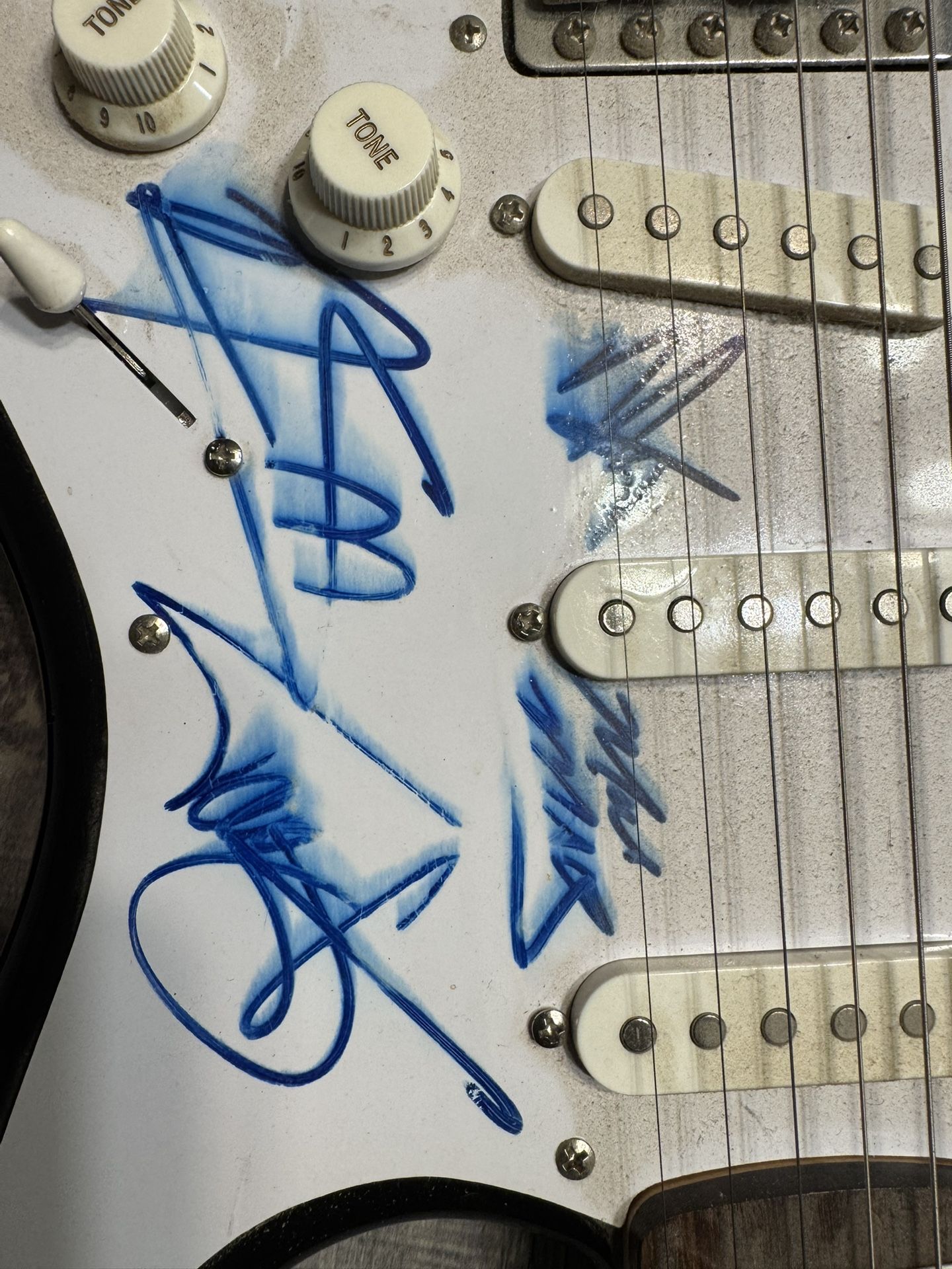 Guitar Signed By: Tommy Lee, Molly Crue, Nikki Six, Mick Mars