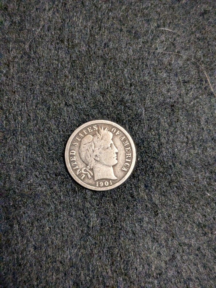 1901o Rare Barber Dime Very Fine