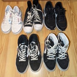 5 Pairs Shoes Vans, Nike, Converse 