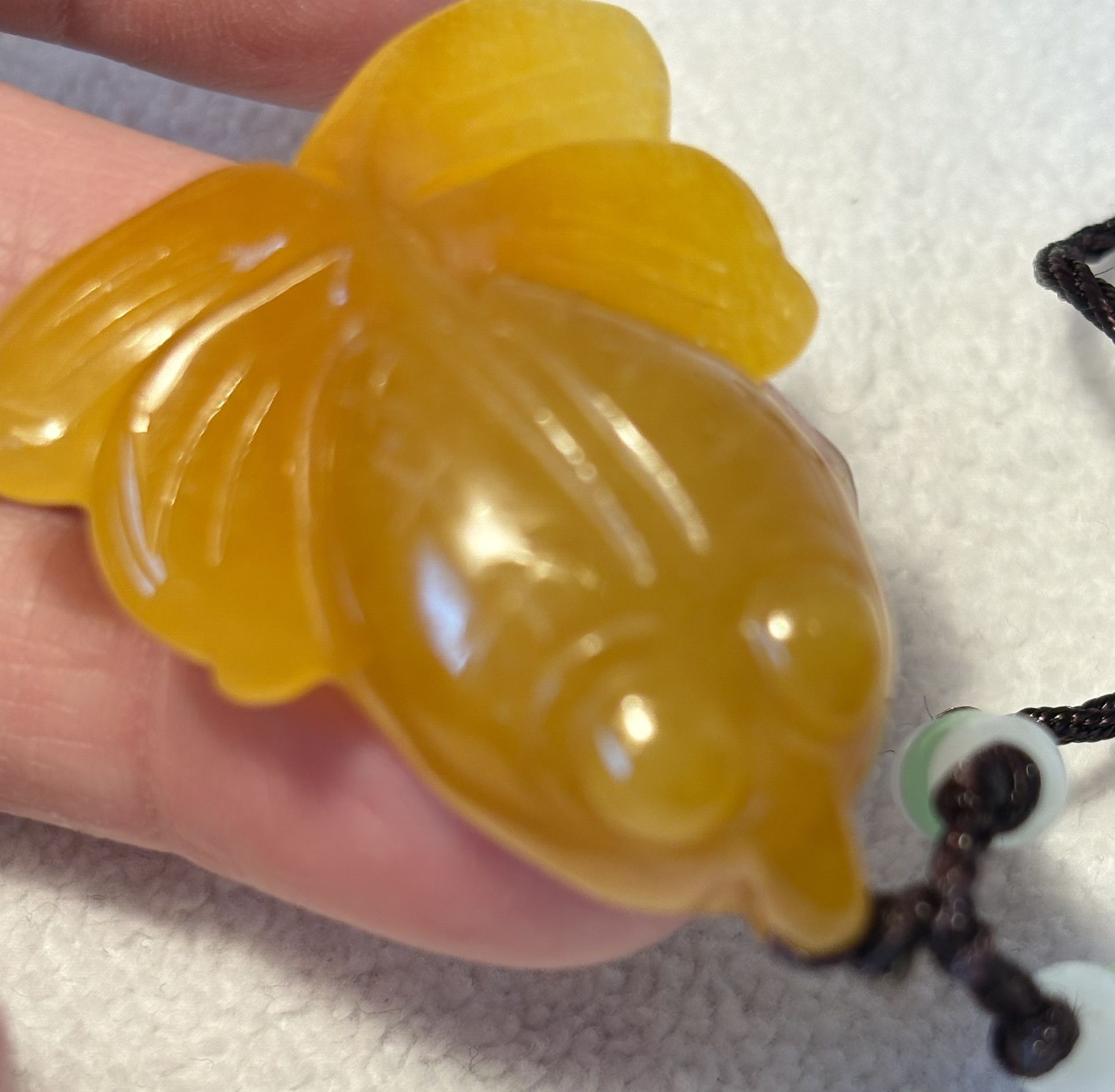 BUBBLE EYE KOI GOLDFISH INSPIRED PENDANT Adjustable Cord NECKLACE