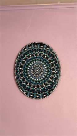 Mandala oval canvas