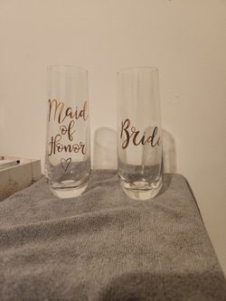 Bride & Maid Of Honor Glasses