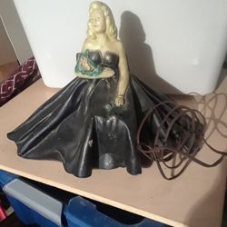 Working Vintage Chalkware Lamp