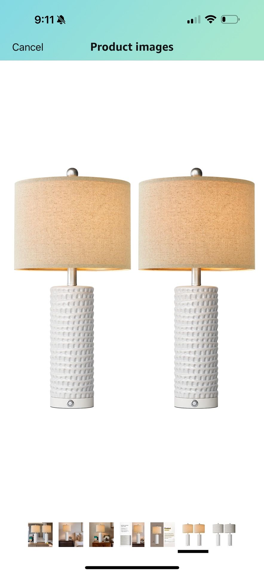 Two Way Radio Accessories Set Of 2 Modern Ceramic Table Lamps - Bedside Nightstand Lamps With LED Bulbs White Bedroom Living Room Lamps
