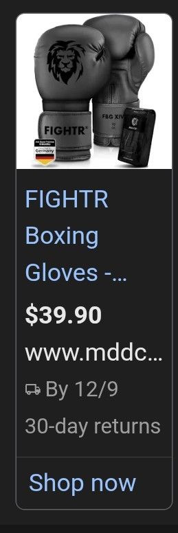 ($20) FIGHTR 8oz Boxing Gloves