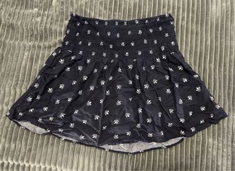 Navy Floral Smocked Waist Mini Skirt size L