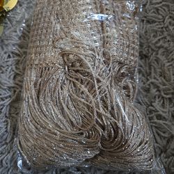 Ceiling string curtains.