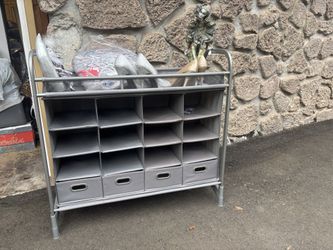 Multi-Compartment Storage Organizer with Industrial Frame