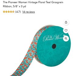 NEW Pioneer Woman Vintage Floral 5/8 Inch Grossgrain Ribbon.  You get both rolls.   Total of 6 Yards.  From a clean and smoke-free household.  Shippin