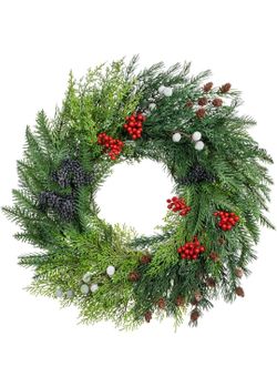 NORFOLK PINE CHRISTMAS WREATH (24")
