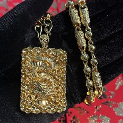 24K Gold PLATED Dragon Necklace
