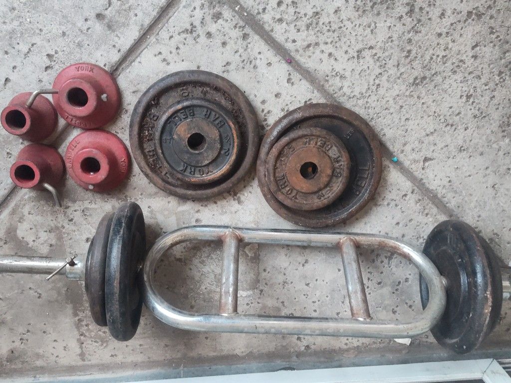Tricep Bar And Weights