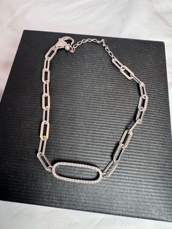925 Silver Diamond Chain Link Bracelet
