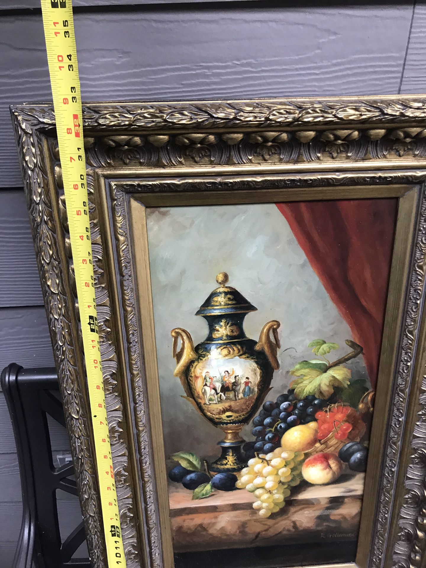 Beautiful framed Still Life Oil painting Italian fruit Berings retail $600