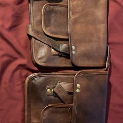 Leather Side Pouch/ Motorcycle Bag