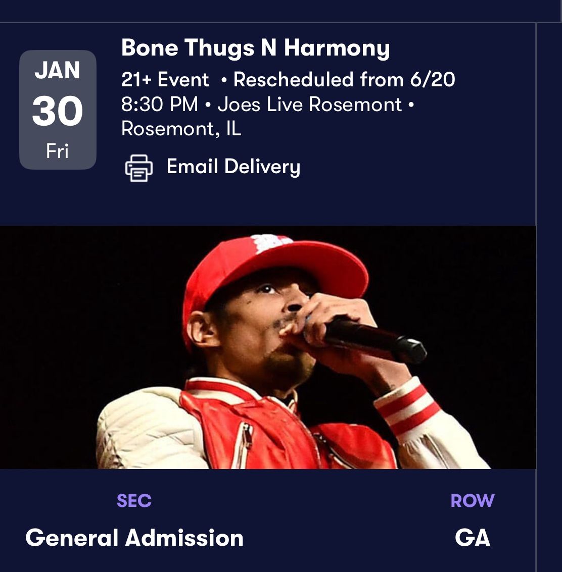 2 Tickets To Show 1/30