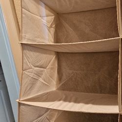 3 Hanging Shelf Closet Storage Organizers Grey And Cream