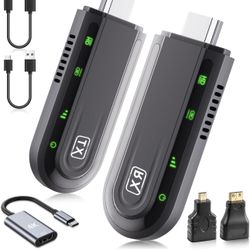 New-Wireless HDMI Transmitter and Receiver 4K, Plug & Play 2.4G/5G Portable Wireless HDMI Extender Kit, 1080P/60Hz for Video and Audio Streaming to Mo