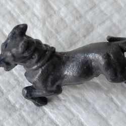Vintage Collectible Miniature Metal Playful Dog