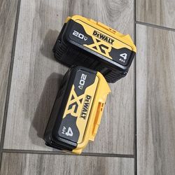 Dewalt XR 20v 4ah Batteries 