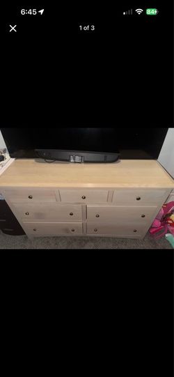 Amish built real wood dresser, one night stand and mirror