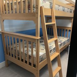 Wood Twin Bed with Mattresses