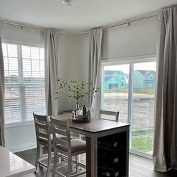 Curtain Rods for Windows 32 to 240, 1 Inch Gold Curtain Rod Set, Heavy Duty Drapery Rods with Adjustable Curtain Rods, Outdoor Modern Curtain Rod with