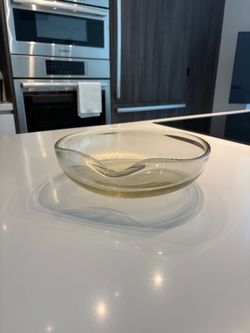Elsa Peretti® 11” Thumbprint Dish for Tiffany & Co. | Mouth-Blown Venetian Glass | 24k Gold Leaf Finish | Made In Italy
