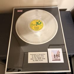 Platinum Record Pink Floyd “wish You Were Here” 
