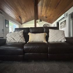 OBO! Real Leather Power Reclining  Couch And Loveseat