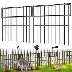 39.5ft(L) X 13in(H) Animal Barrier Fence, 28 Panels No Dig Fence for Dogs, 1.52IN Gap Anti Digging Dog Barrier, Rustproof Metal Garden Edging Border D