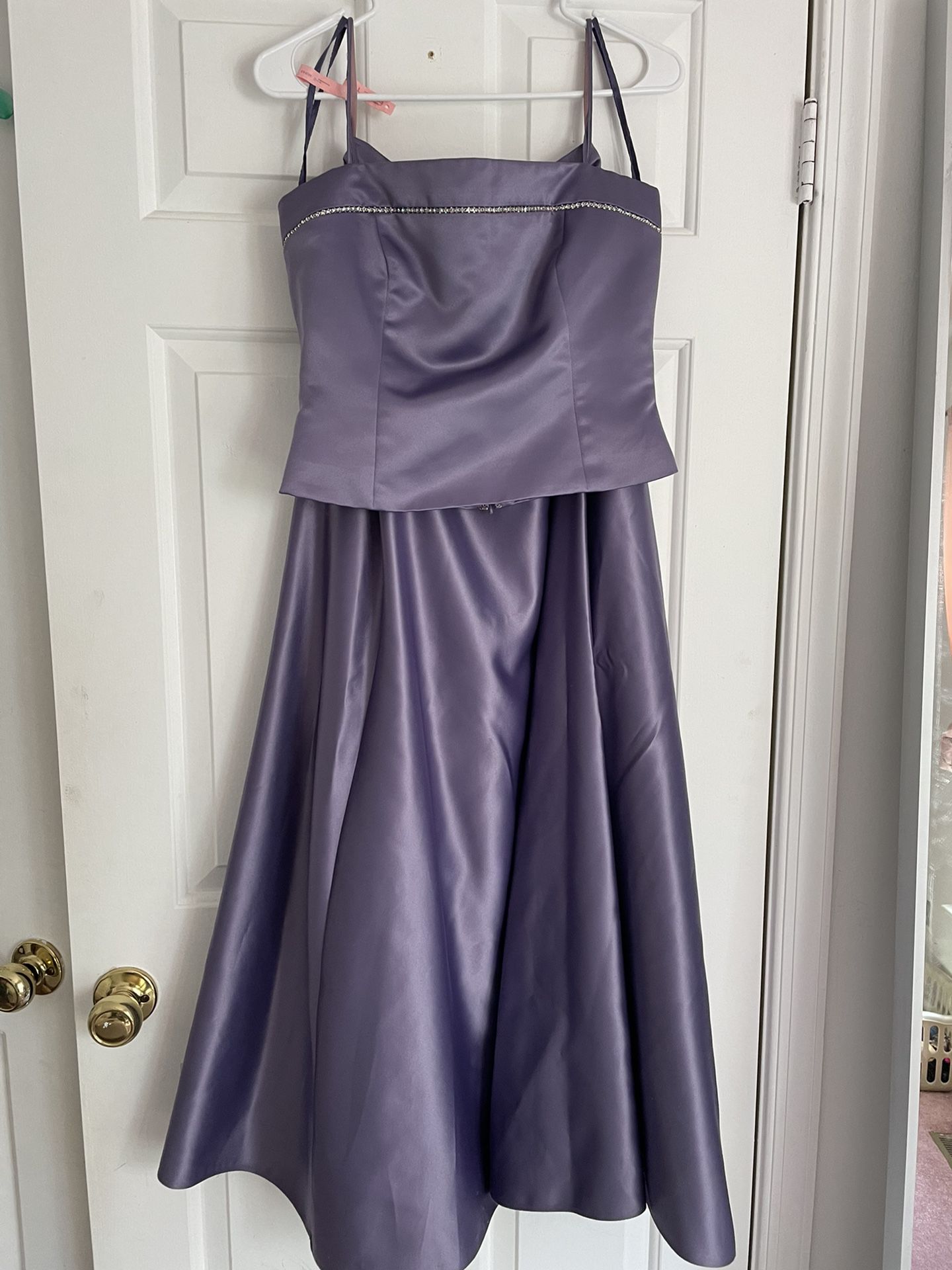 2 Piece Purple Prom  Dress 