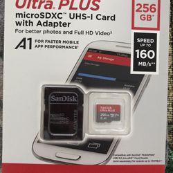 SanDisk 256GB Ultra microSDXC UHS-I Memory Card with adapter 