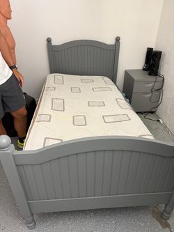 Pottery Barn kids bed frame and mattress