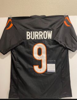 Joe Burrow Autographed Signed Cincinnati Bengals Black XL Custom Jersey w/COA #9