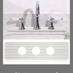 Teenyyou 3 Hole Faucet Mat For Kitchen Sink 16.1" X 5" Kitchen Faucet Absorbent Mat Diatomite Splash Guard For Sink Quick Drying Stone Drip Catcher Fo