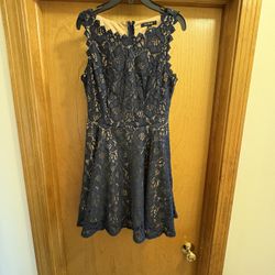 Navy Blue Lace Dress
