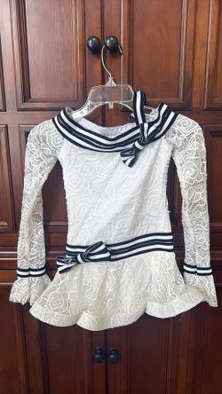 Weissman Black and White Flower Patterned Youth’s Dress
