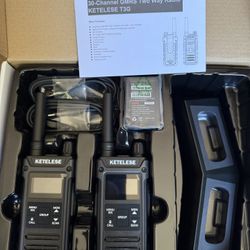 Brand New T3G IP67 Waterproof Walkie Talkies for Adults, Heavy Duty 2 Way Radios with Earpiece, Three Charging Options, GMRS Radio, USB, NOAA, VOX(2 P