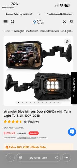 Jeep  Wrangler JK Mirrors With Led Pod