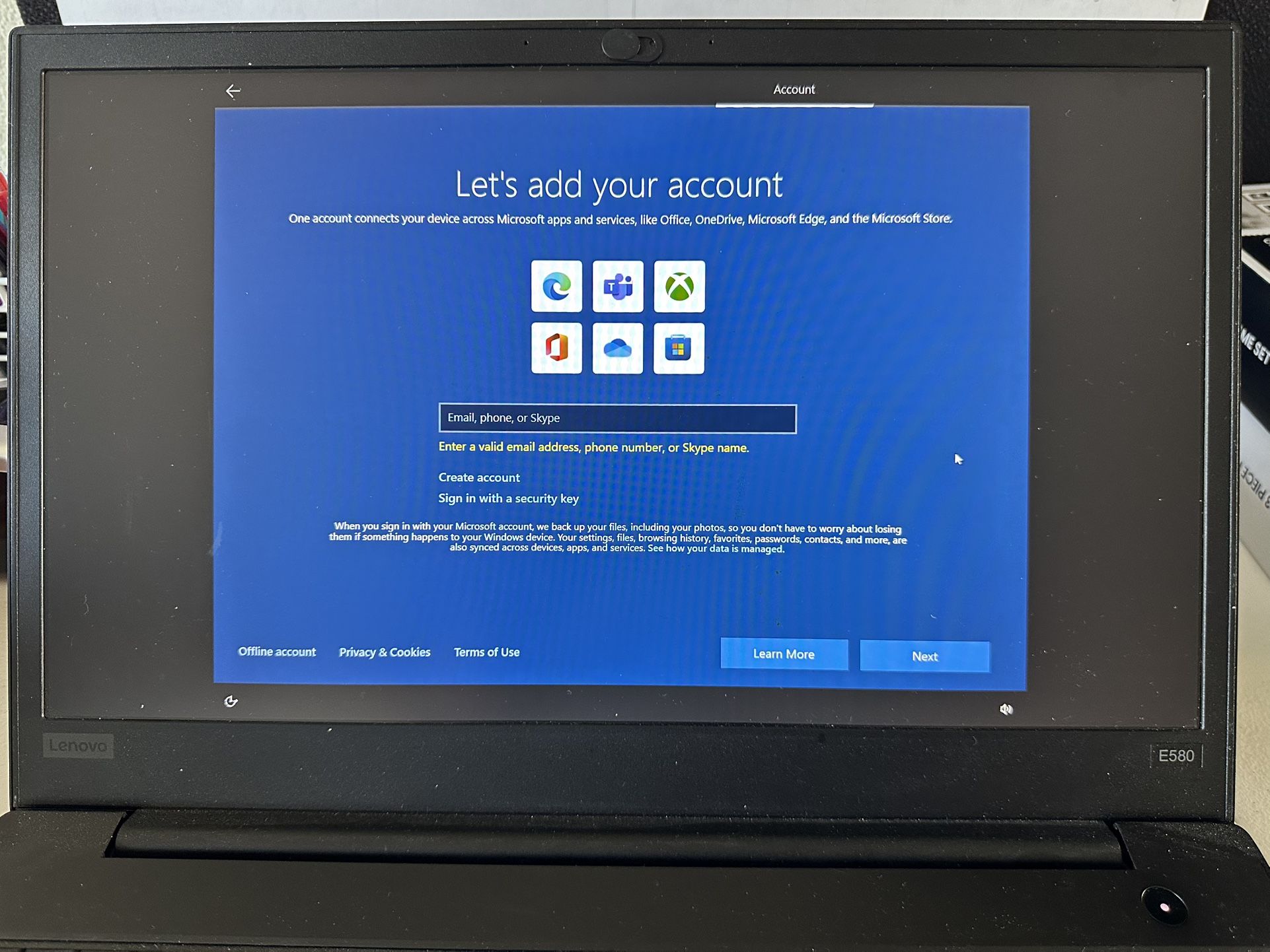 Lenovo Thinkpad E580 Laptop Intel Core i7 8th gen