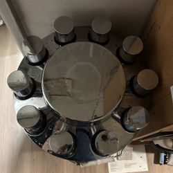 Semi Plastic Chrome Hub W 9 Lug Covers 