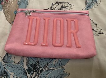 New! Star Cosemetic Zipper Makeup Bag Pouch Clutch ~ Pink Suede