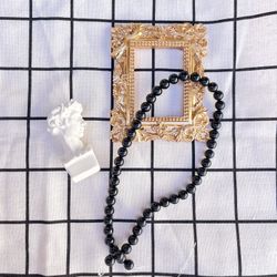 Natural Black Agate Beads 8mm