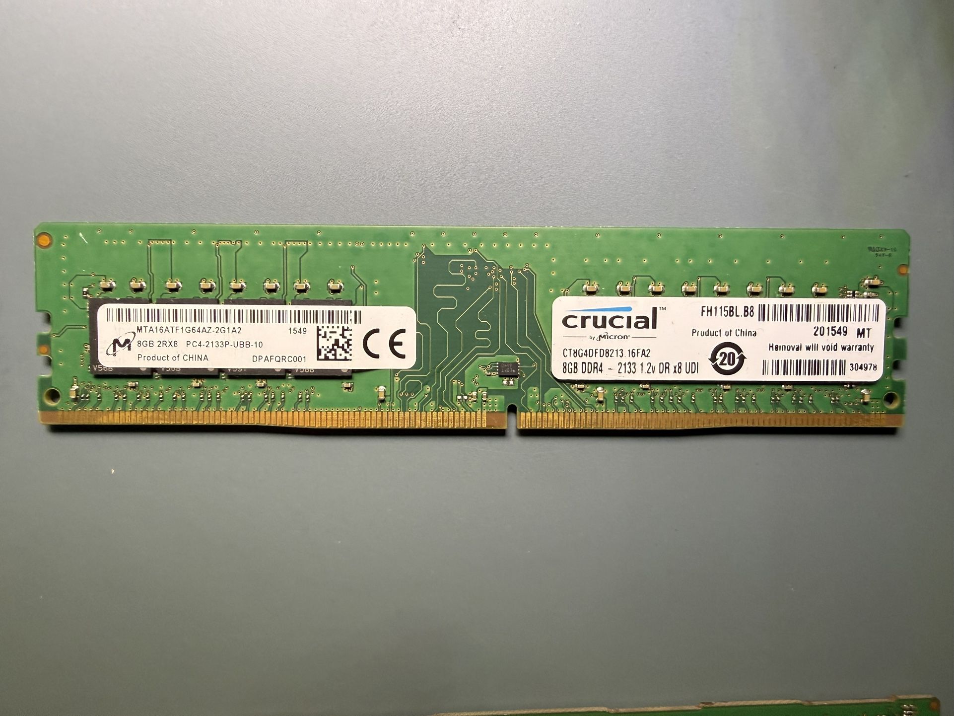 Crucial 8gb DDR 4 PC 1700 Desktop Memory