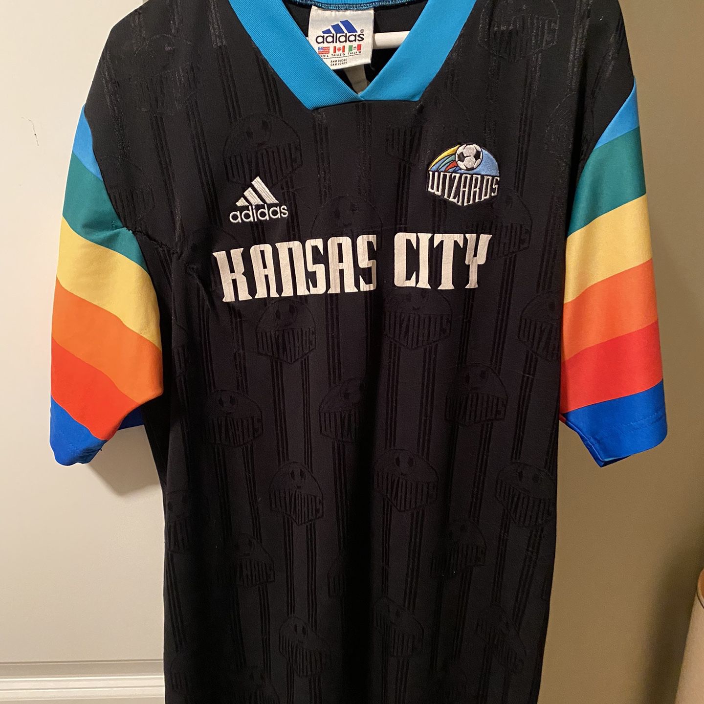 Vintage Kansas City Wizards 1997 MLS Adidas Soccer Jersey, Black, Rare,  Sporting