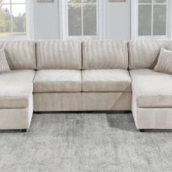 Sectional Sofa,Double Chaise Available I Ivory, Gray,Dark Gray,Black 60"X120"x60" 