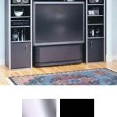 Gusdorf Home Theater Big Screen TV Audio/Visual Entertainment Center, Silver & Black, Contemporary 